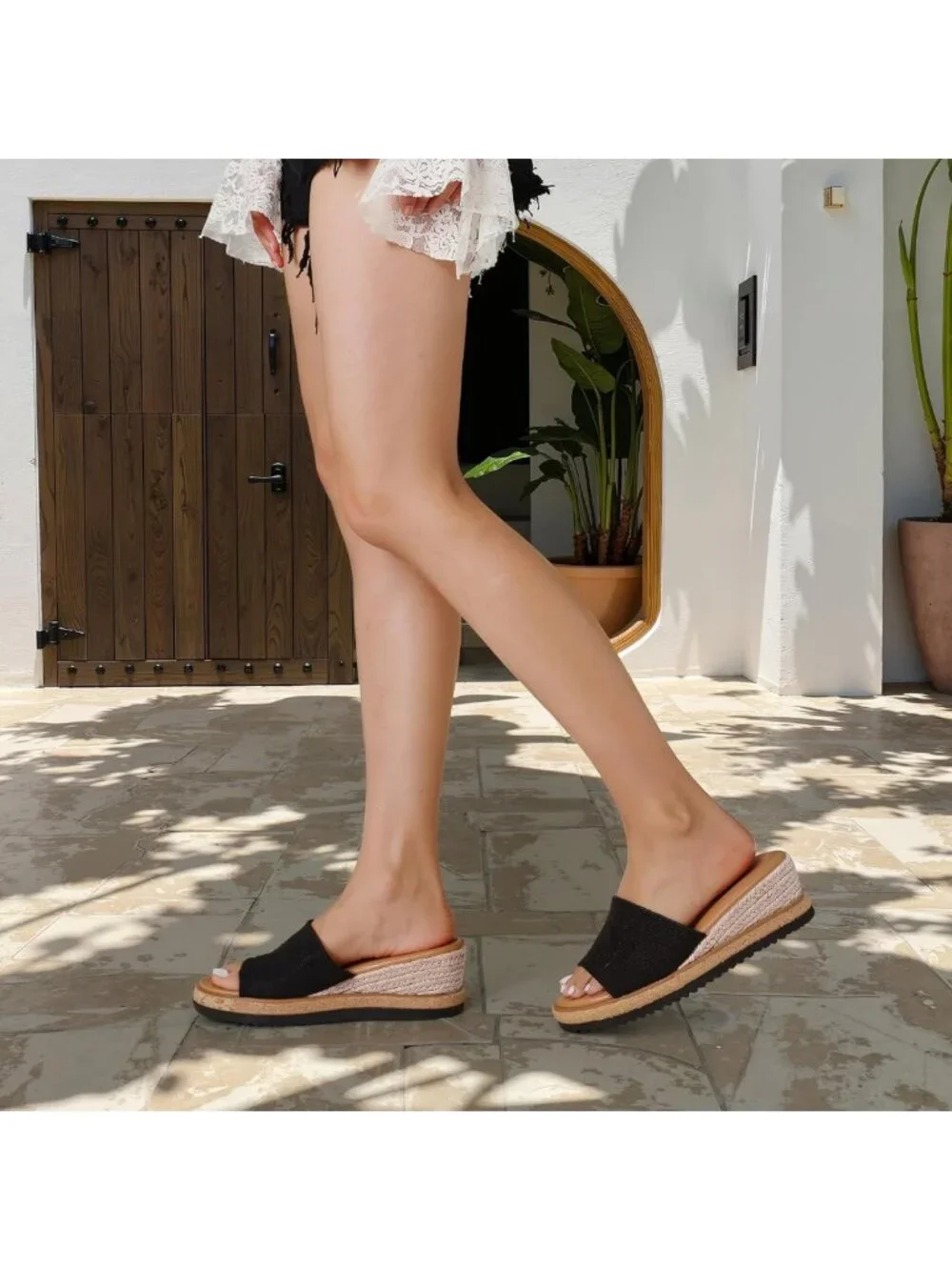 Comfortable Open Toe Wedge Sandals for Women - Stylish Summer Espadrille Slides